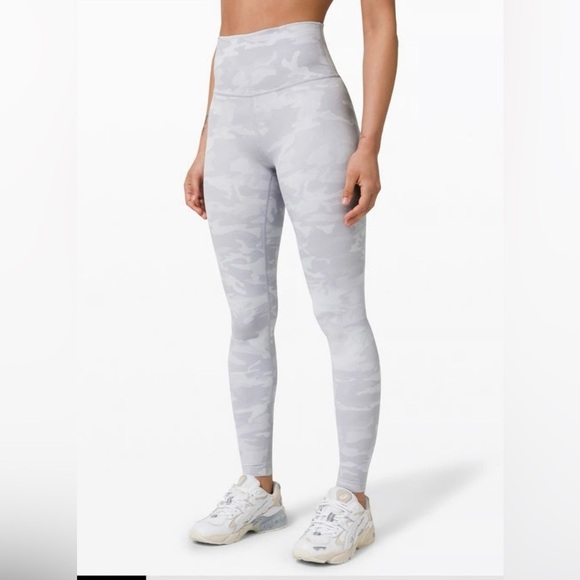 LULULEMON Athletica High-Rise Pop-White Compression Leggings - Picture 1 of 9